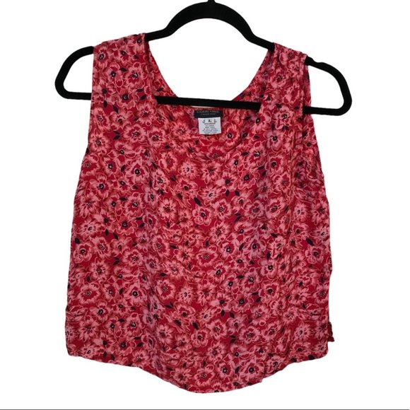 Vintage Tops - Vintage Code One Red Floral Tank Top